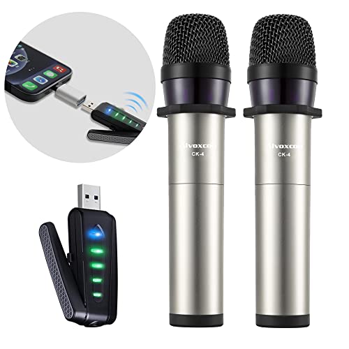 Duel Wireless Microphone for iPhone Computer with USB Receiver