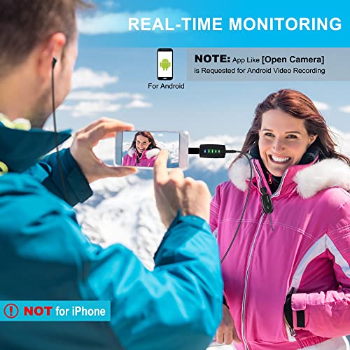 Wireless lavalier Microphone Compatible for iPhone & Computer -Alvoxcon USB Lapel Mic System for Android, PC, Laptop, Speaker, Podcast, Vlog, YouTube, Conference, Vocal Recording with Phone Adapter - Alvoxcon