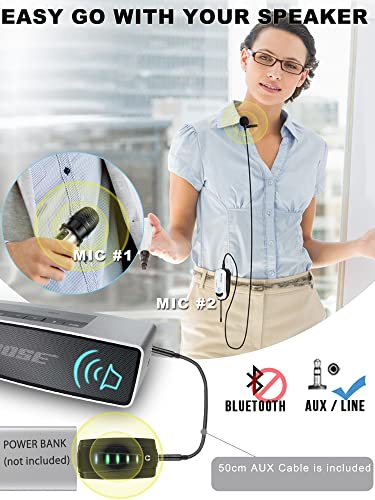 Alvoxcon Wireless USB Microphone for iPhone & Computer, Rechargeable Handheld & Lapel Mic System for MacBook, PC Laptop, Zoom Meeting, Classroom Teaching, Teacher Podcast, vlog - Alvoxcon