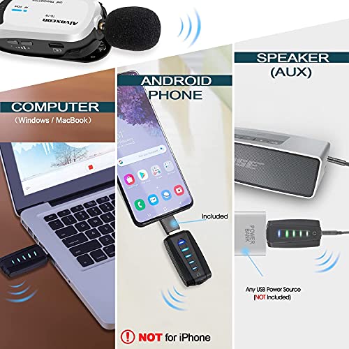 Wireless USB Lavalier Microphone for Smartphone & Computer - Alvoxcon