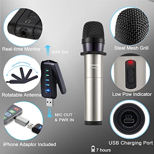 Duel Wireless Microphone for iPhone Computer with USB Receiver